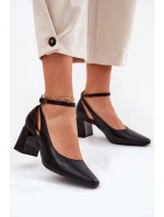 Kožené Lodičky Na Podpatku Maciejka K6816-01 Černé