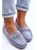 Dámské klasické semišové mokasíny modré Corinell