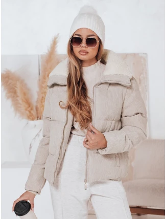 Dámská zimní manšestrová bunda TRENDYGLAM béžová FashionStreet TY4358