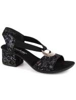 Pohodlné černé sandály Rieker W RKR679 Pohodlné černé sandály Rieker W RKR679