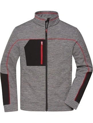 Daiber JN 1818 Pánská pletená fleecová bunda 02.1818 carbon melange/black/red Daiber JN 1818 Pánská pletená fleecová bunda 02.1818 carbon melange/black/red