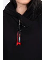 Tunika na zip s kapucí Oversize černá