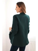 Dámská sako bez zapínání s podšívkou S/M tmavě zelená