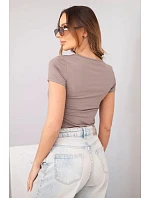 Dámská bambusová halenka s krátkým rukávem a širokým výstřihem basic fango