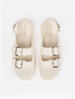 Klasické hnědé dámské  sandály platforma