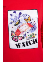 Halenka s grafikou 3D Watch červená