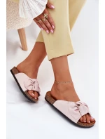 Dámské sandály na korkové podrážce s mašlí světle růžové Seressa Dámské sandály na korkové podrážce s mašlí světle růžové Seressa