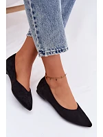 Baleríny Ploché Eko Semiš Černé Lelisa