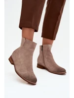 Dámské boty Vinceza – béžové, na plochém podpatku