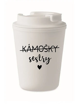 KÁMOŠKY SESTRY - bílý termohrnek 300 ml