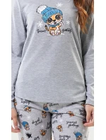 Dámské pyžamo dlouhé Tygřík šedé - Vienetta