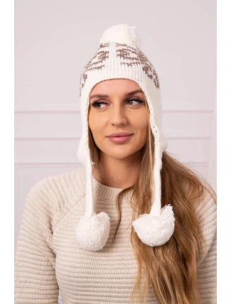 Dámská klapka na uši Balbina K381 light ecru Dámská klapka na uši Balbina K381 light ecru