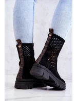 Kožené boty Workers Nicole Černá 2711