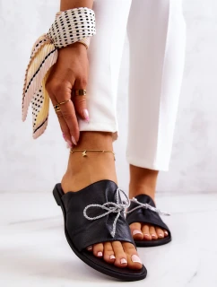 Zazoo 2659 Kožené Dámské Černé Žabky