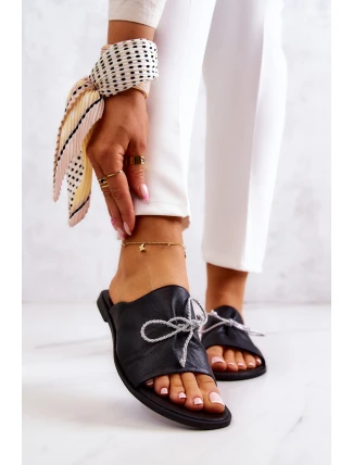 Zazoo 2659 Kožené Dámské Černé Žabky