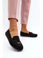 Dámské semišové klasické mokasíny černá Ontala