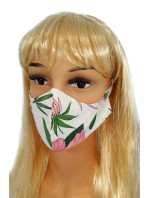 Ochranné masky pro opakované použití CV010 - Růžové květy - bavlna 100 % - 2 kusy