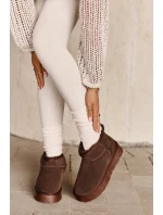 Módní Semišové Nízké Sněhule Hnědé Nucca