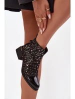 Lakované dámské botky D&A – černé