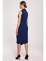 Dámské elegantní zavinovací šaty S275 tmavě modré - Stylove