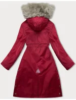 Červená dámská bunda parka s kožešinovou podšívkou (5M3180-270)