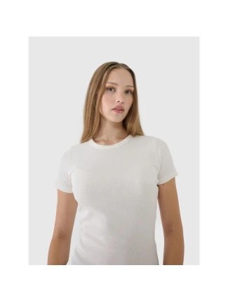 Dámské žebrované tričko 4F 4FWSS25TTSHF1968-11S