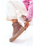 Sportovní Obuv Goe Kožená Lewski 3034 Béžové Moro