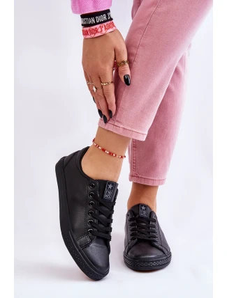 Dámské klasické kožené tenisky Černé Misima