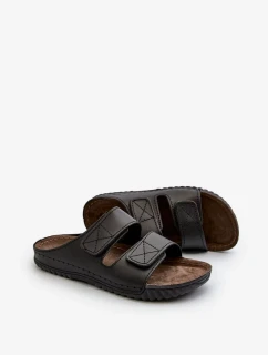 Pohodlné pánské pantofle se suchým zipem Inblu Black