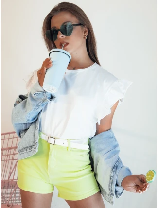 Dámské džínové šortky GLAMWEAR žluté FashionStreet SY0361