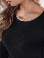 Dámský žebrovaný svetr NOLVIE black FashionStreet MY2492