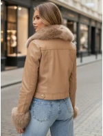 Dámská kožená bunda s velbloudí kožešinou FashionStreet TY5139