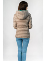 Teplá dámská zimní bunda v kakaové barvě s kapucí (cx583w)