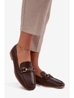 Dámské loafers polobotky s ozdobou Priscelle – hnědé