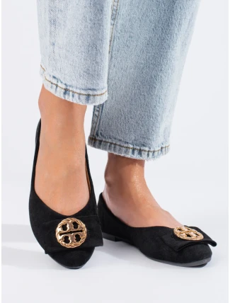 Pěkné dámské černé  baleríny bez podpatku