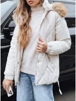 Dámská prošívaná zimní bunda s kapucí bílá FashionStreet TY5236