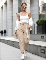 Dámské džíny mom fit s vysokým pasem béžové FashionStreet UY2936