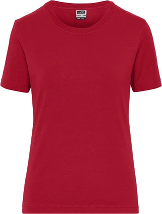 Daiber JN 1801 Dámské pracovní tričko z bio bavlny - Solid 02.1801 red
