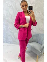 Elegantní souprava saka s kalhotami fuchsiová