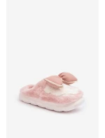 Fuzzy Pantofle S Mašlí Růžové Grilis