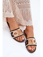 Háčkované Dámské Pantofle Na Plochém Podpatku Černé Nirina