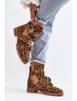 Dámské Kotníkové Boty Lu Boo Semišové s vykrojením Leopard Rock Girl