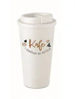 KAFE S DONÁŠKOU DO POSTELE - bílý termohrnek 475 ml