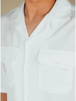 Pánská bílá košile s krátkým rukávem FashionStreet KX1086