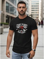 Pánské bavlněné tričko s potiskem automobilů černé FashionStreet NX5087R Pánské bavlněné tričko s potiskem automobilů černé FashionStreet NX5087R