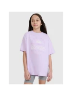 Dívčí tričko oversize s potiskem 4F 4FJWSS25TTSHF1870-52S