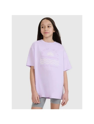 Dívčí tričko oversize s potiskem 4F 4FJWSS25TTSHF1870-52S