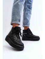 Zazoo 3392/X Dámské Kožené Sportovní Boty na Platformě Černé