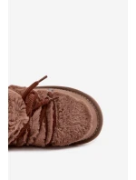 Dětské mládežnické sněhule s kožíškem DFranklin DFSH370011 hnědé