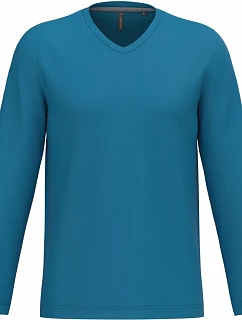 Kariban K 358 Pánské tričko do V s dl. rukávem 20.K358 tropical blue